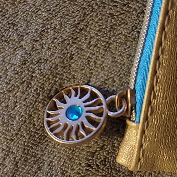 Ipsy Stay Golden Makeup Cosmetic Bag Gold Blue - Picture 3 of 6